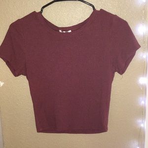 Ribbed crop top in Burnt sienna